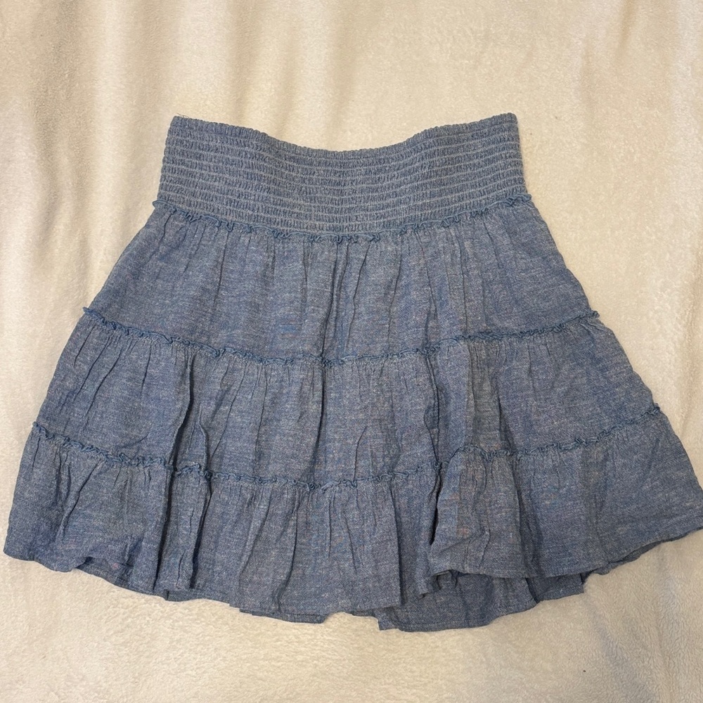 American Eagle Outfitters Heather Blue Mini Skirt